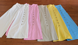 Wide Leg Pants with Side Buttons and Elastic Back