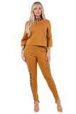 Hoodie Tracksuit Pants Set With Animal Print Contrast