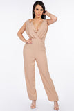 2-Piece Low V-Neck Jumper with Bikini Top, Zipper Back, and Elastic Cuffs