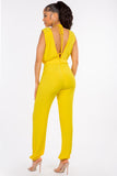 2-Piece Low V-Neck Jumper with Bikini Top, Zipper Back, and Elastic Cuffs