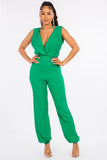 2-Piece Low V-Neck Jumper with Bikini Top, Zipper Back, and Elastic Cuffs