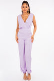 2-Piece Low V-Neck Jumper with Bikini Top, Zipper Back, and Elastic Cuffs