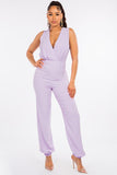 2-Piece Low V-Neck Jumper with Bikini Top, Zipper Back, and Elastic Cuffs