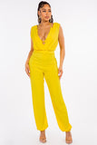 2-Piece Low V-Neck Jumper with Bikini Top, Zipper Back, and Elastic Cuffs