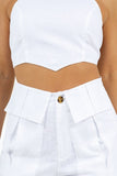 Halter Top and Straight-Leg Cargo Pants Set