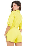 2-Piece Short Set with Button-Down Top and Cargo Front Pockets