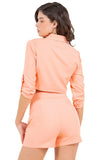 2-Piece Short Set with Button-Down Top and Cargo Front Pockets