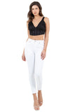 Chic Pleated Bustier Crop Top with Zipper Back
