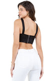 Chic Pleated Bustier Crop Top with Zipper Back