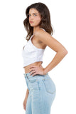 Chic Pleated Bustier Crop Top with Zipper Back