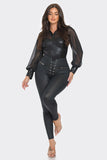 Black leggings with stylish lace-up front and practical zipper pockets