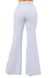 Women's High-Waisted Flared Pants with Belt