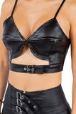 Women's Faux Leather Bralette