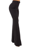 Women's High-Waisted Flared Pants with Belt