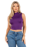 Chic Sleeveless Crop Top with Dazzling Back Fringe Detail