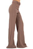 Women's High-Waisted Flared Pants with Belt