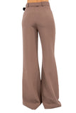 Women's High-Waisted Flared Pants with Belt