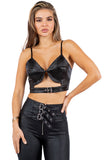 Women's Faux Leather Bralette