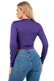 Lace-Up Long Sleeve Crop Top