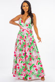 Spaghetti Strap Floral Printed Maxi Dress