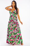 Spaghetti Strap Floral Printed Maxi Dress